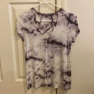 tie dye American Eagle ribbed t-shirt